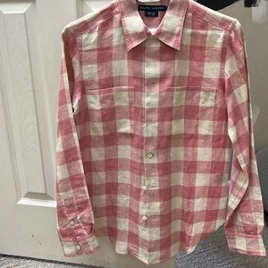 Ralph Lauren Linen pink/white checked button down